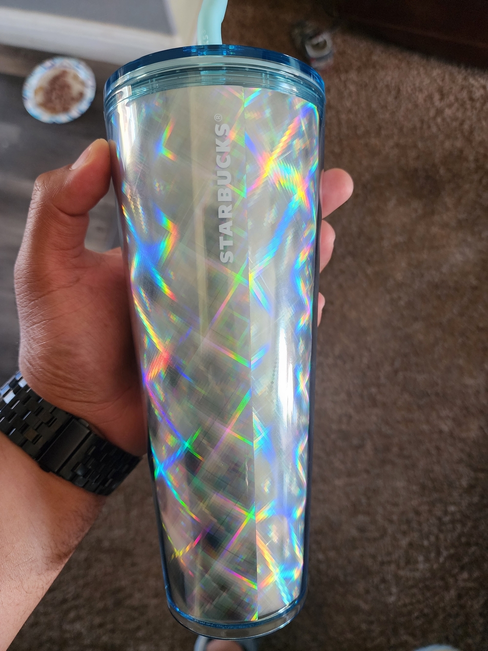 Starbucks Iridescent Blue Tall Reusable Tumbler with Straw